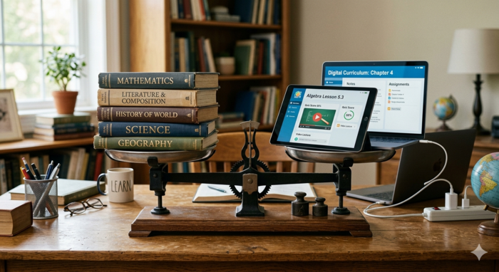 Balancing School Books and Digital Education